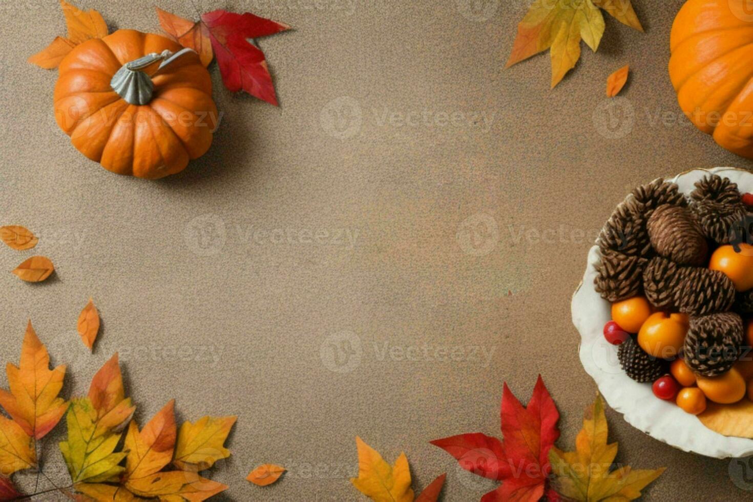 Thanks giving decoration background. AI Generative Pro Photo