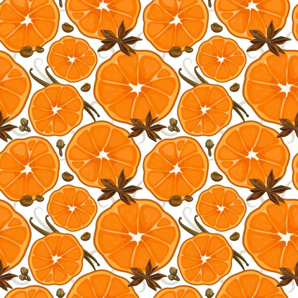 Seamless pattern with orange and grapefruit vector