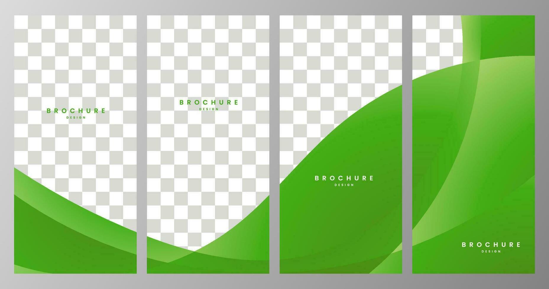 set of brochures with green organic background vector