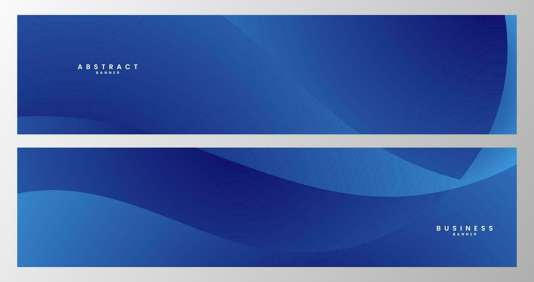 set of banner with abstract blue wave background vector