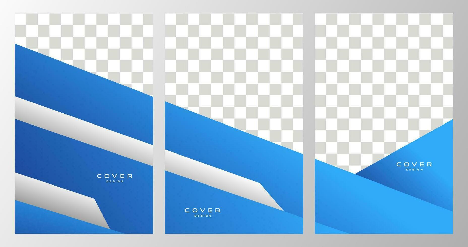 set of flyer abstract modern blue organic background vector