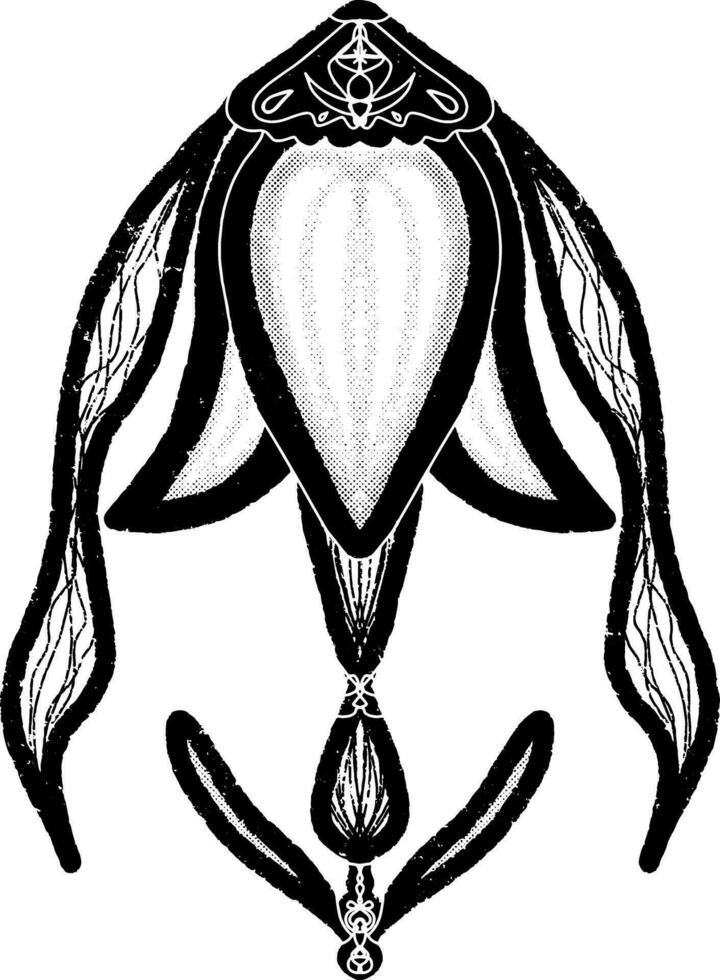 a black and white drawing of a flower vector