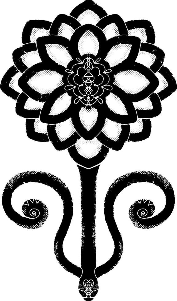 a black and white drawing of a flower vector