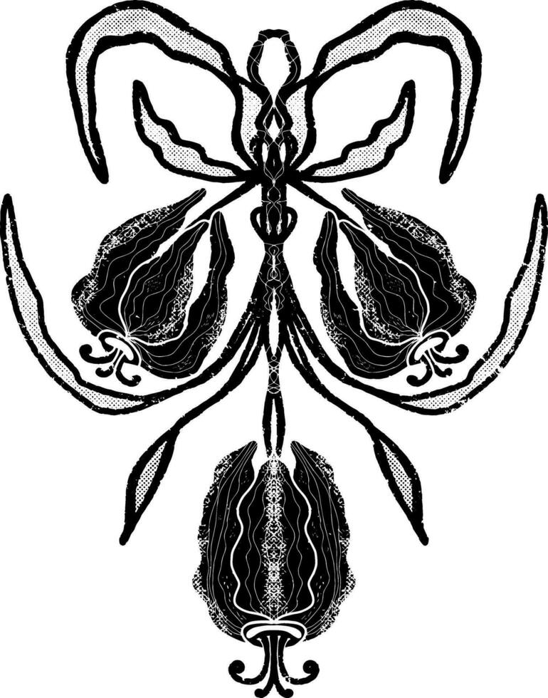 a black and white drawing of a flower vector