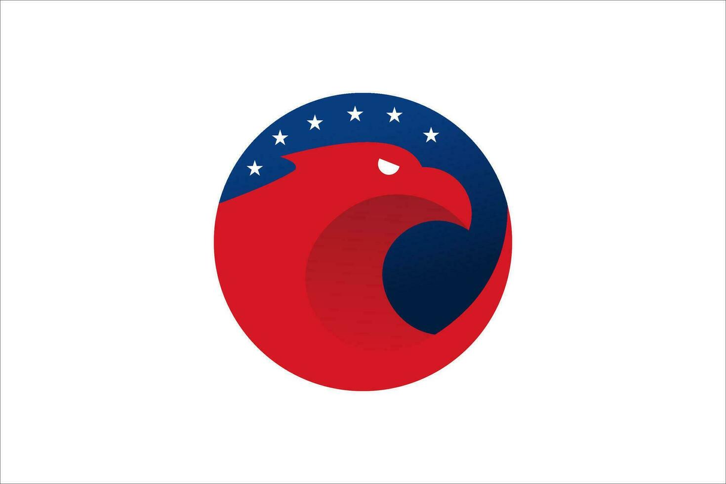Eagle Head circle american flag vector