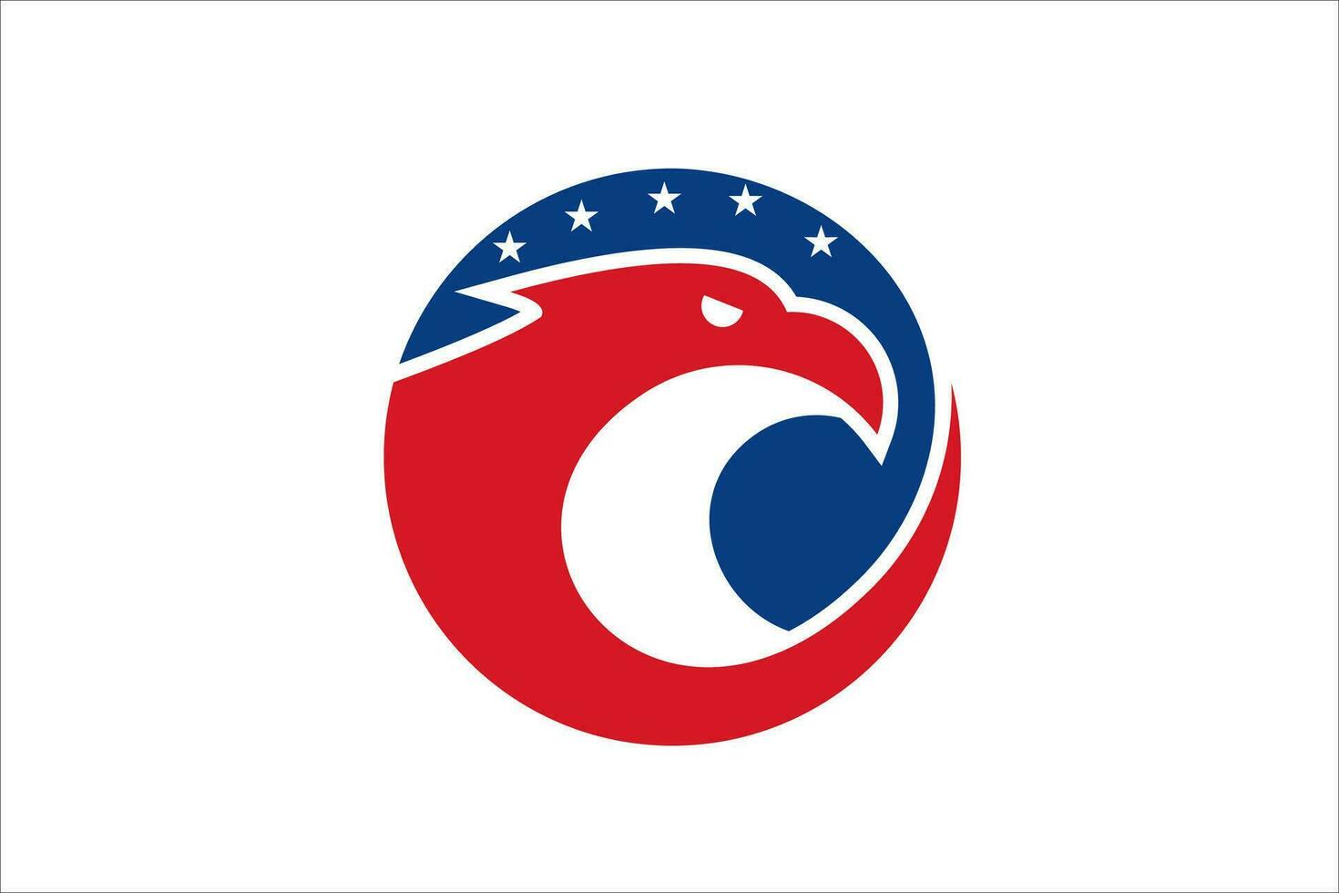 Eagle Head circle american flag vector