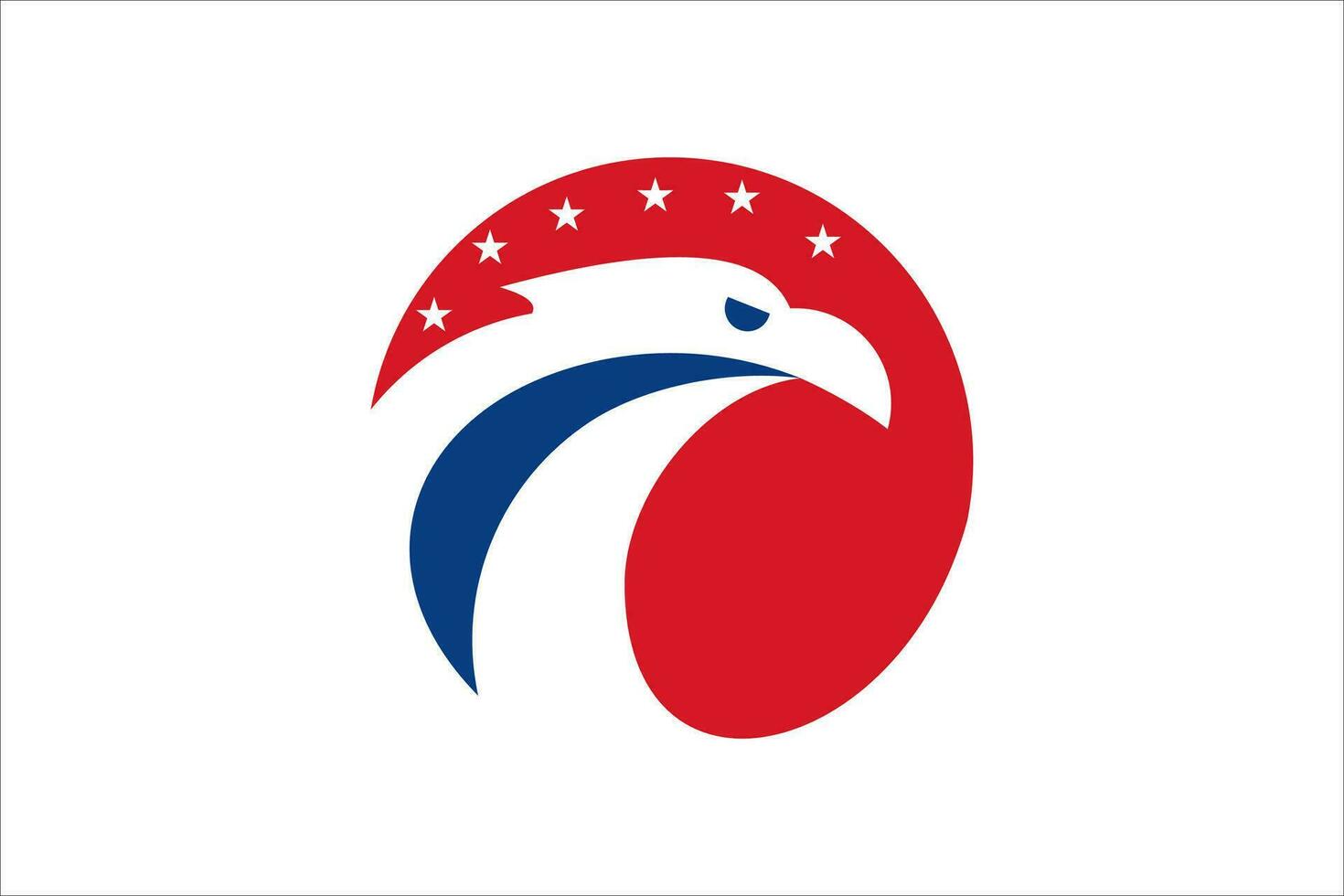 Eagle Head circle american flag vector