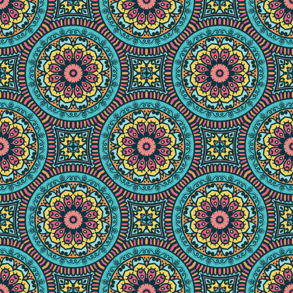 Mandala Seamless Pattern with Ethnic Vibes vector