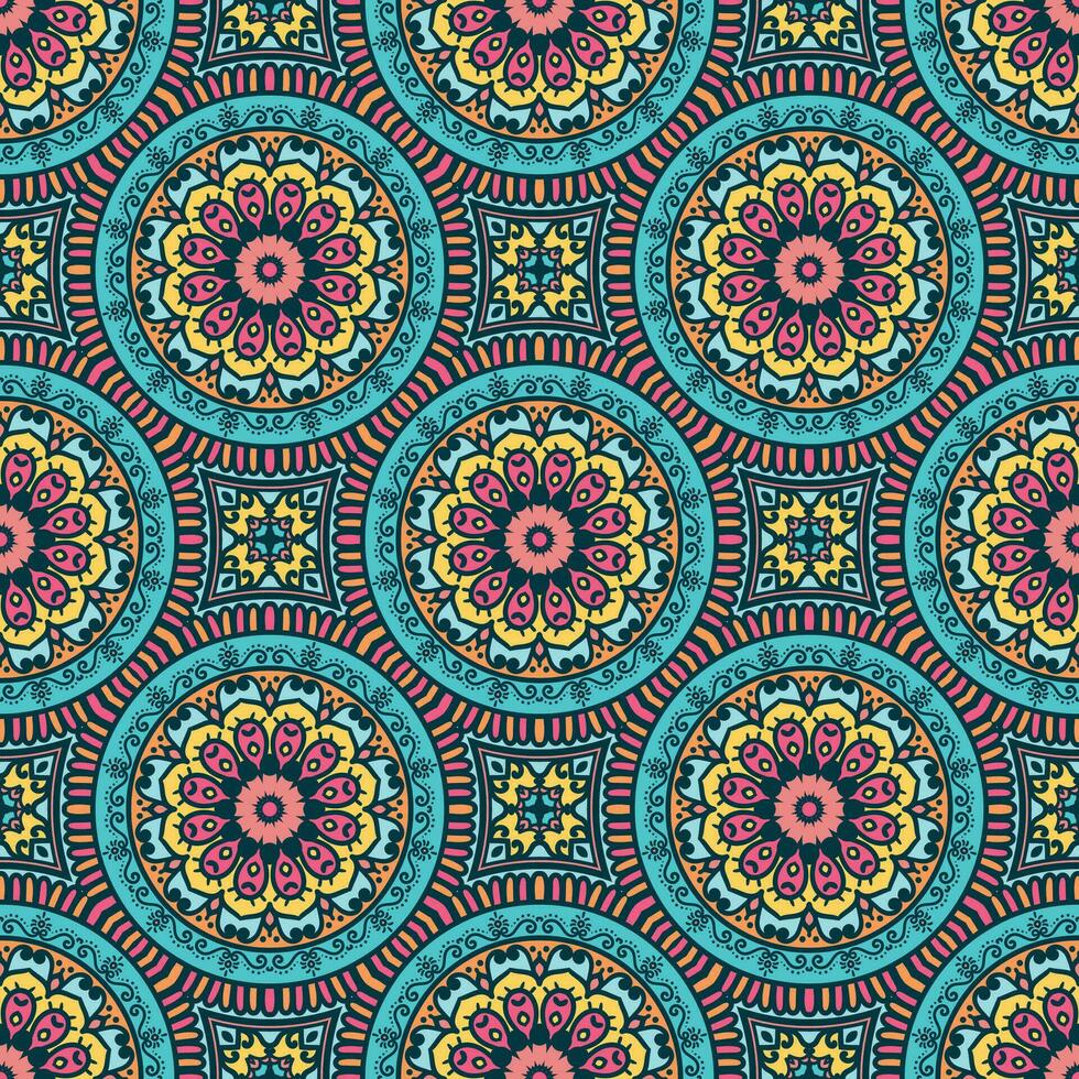 mandala sin costura modelo con étnico vibraciones vector