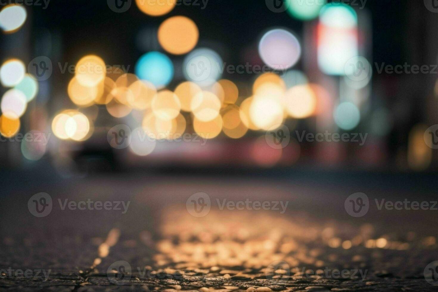 bokeh light on the street background. AI Generative Pro Photo