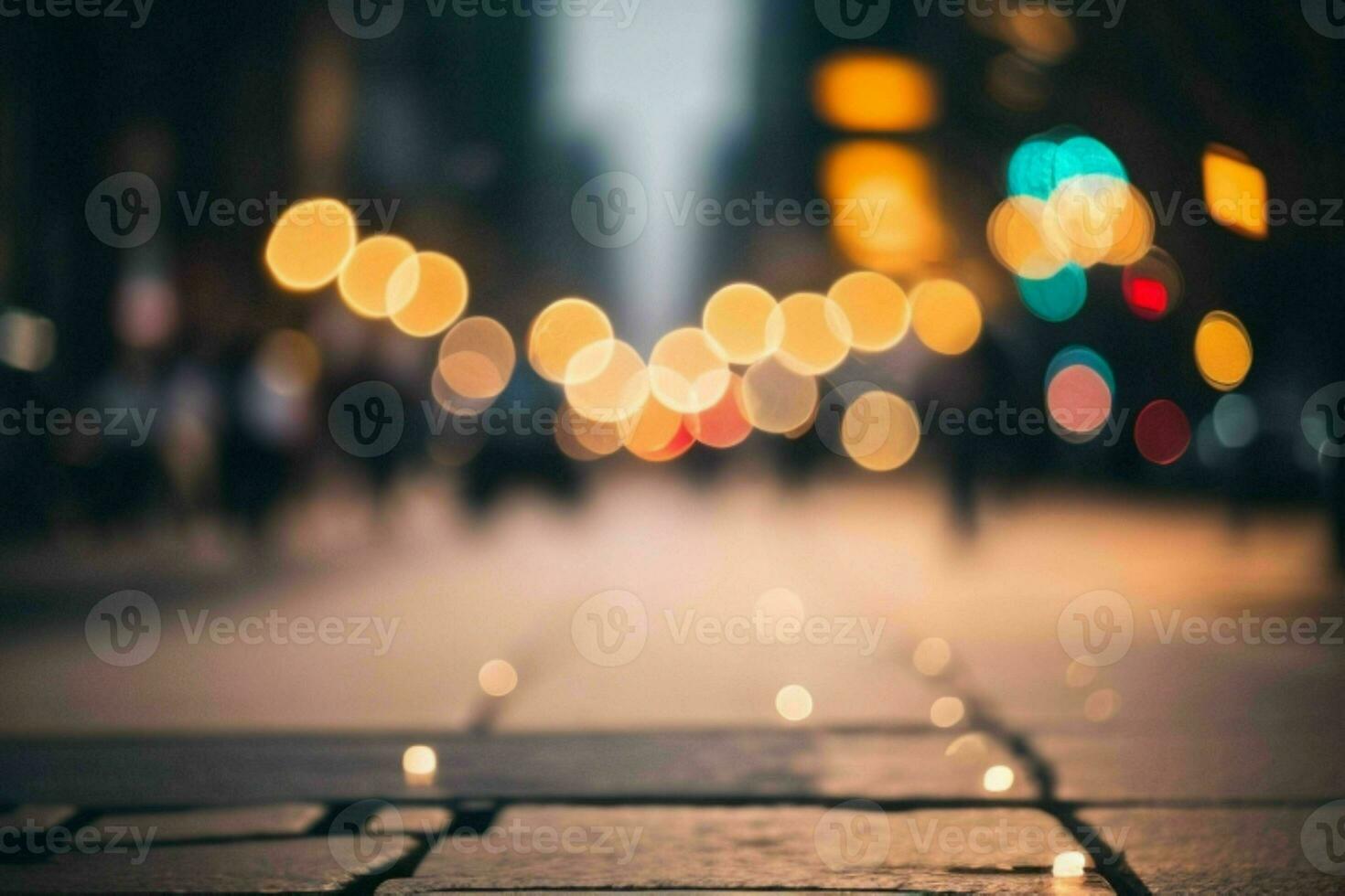 bokeh light on the street background. AI Generative Pro Photo