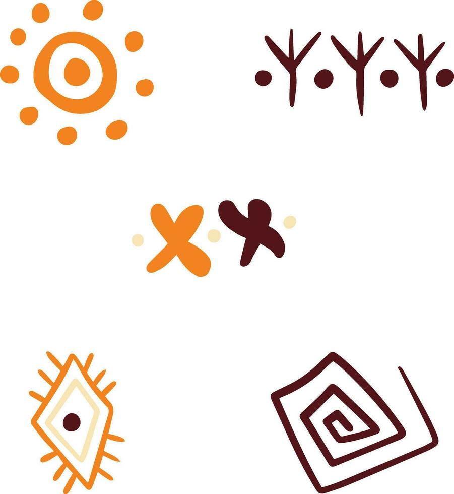 Abstract African Shape With Flat Design. Vector Illustration Set.