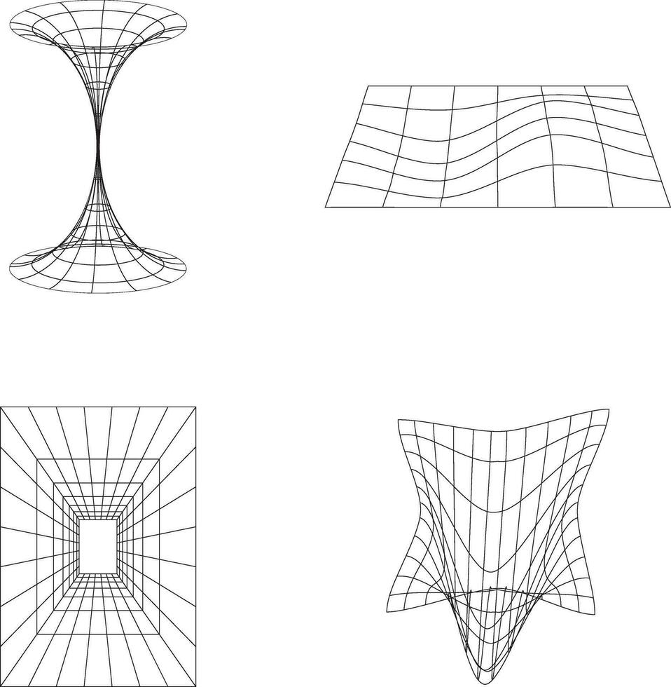 Wireframe Futuristic Shape With Abstract Design. Vector Illustration