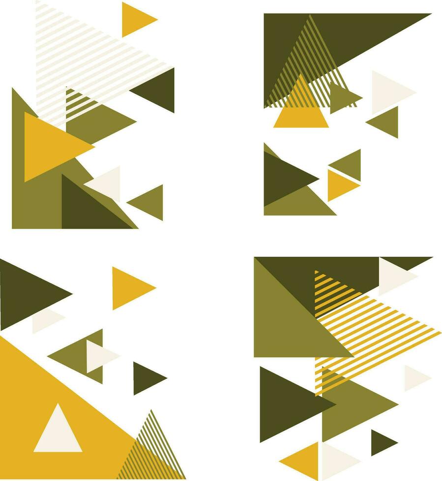 Triangle Corner Shape In Geometric Design. Isolated Vector Set.