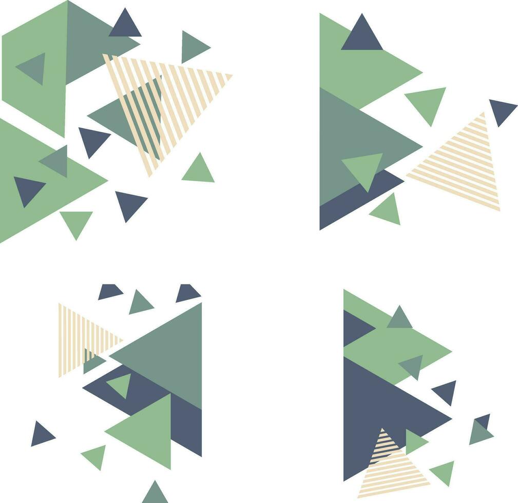 Triangle Corner Shape For Template Background. Vector Illustration Set