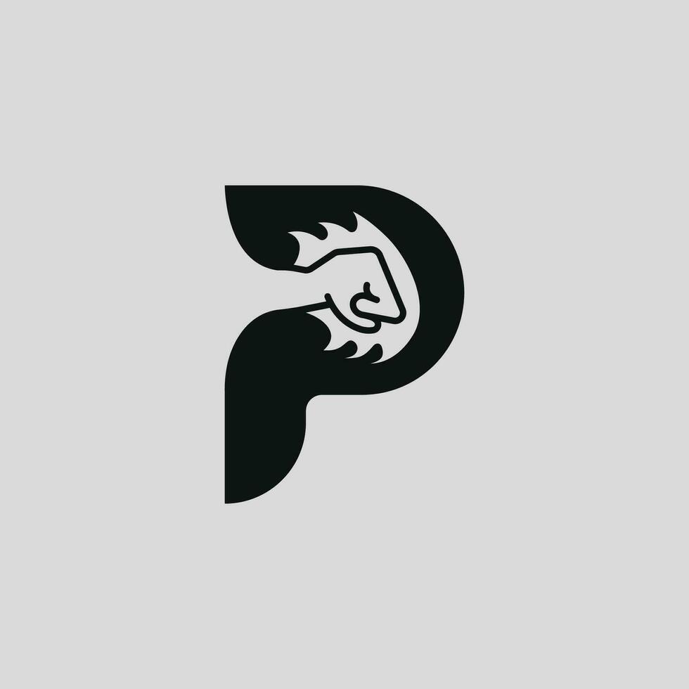 P logo with Punch vector