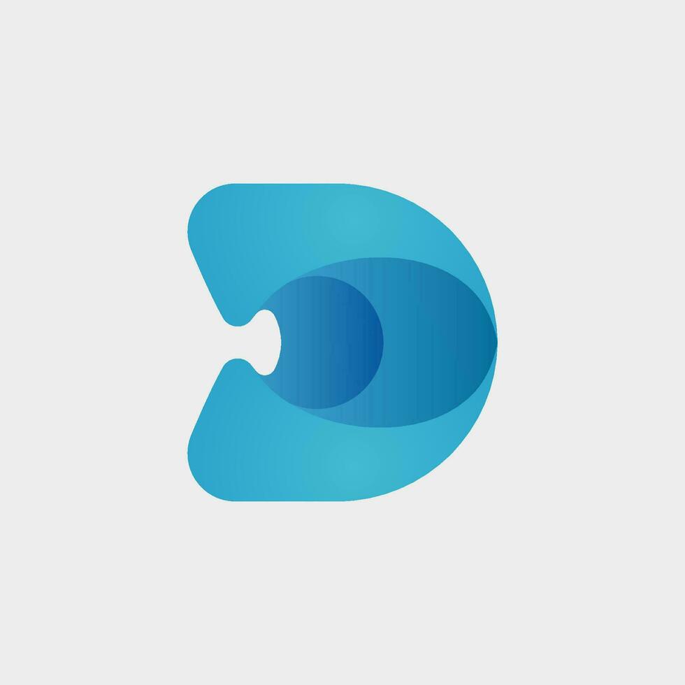 3d letter D logo vector