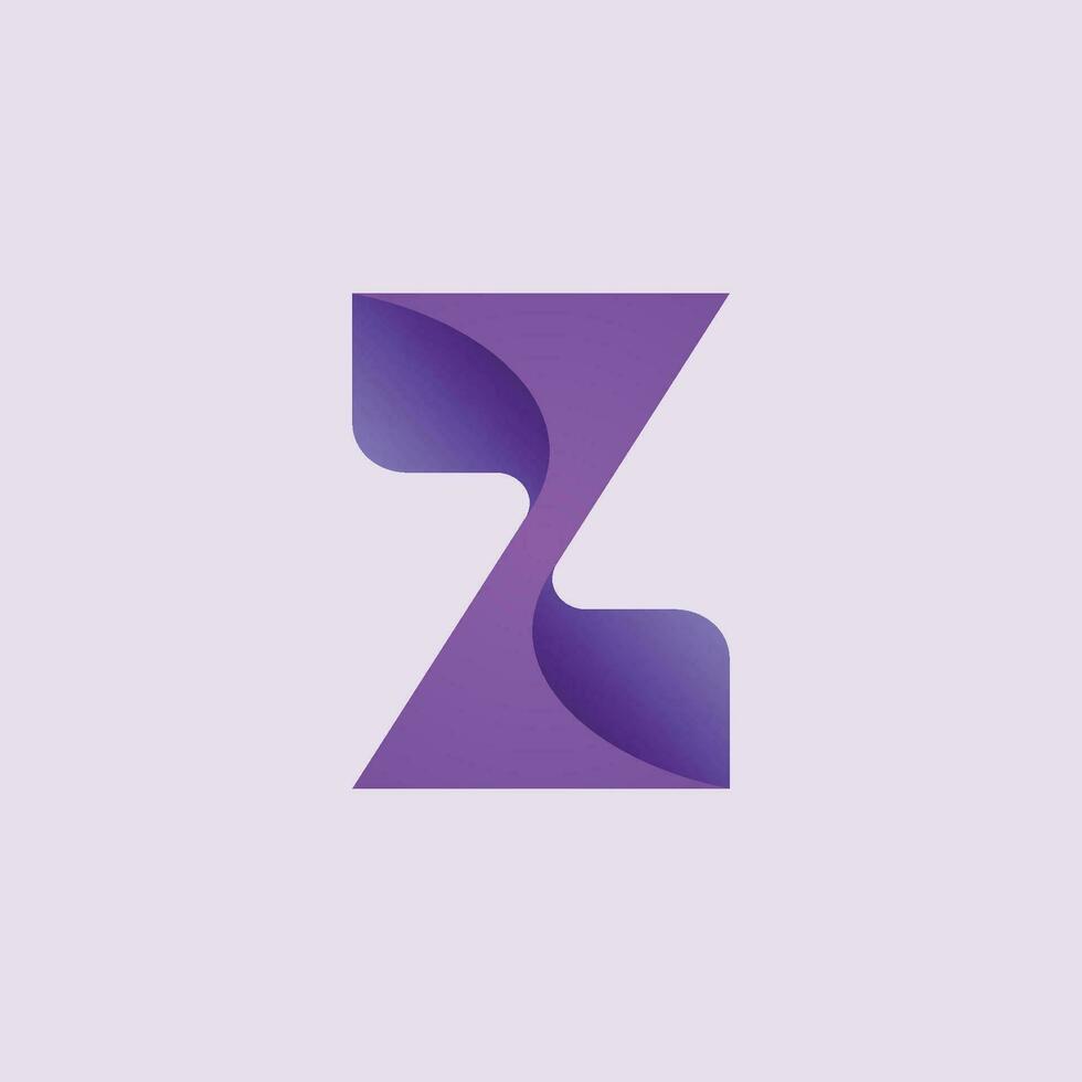 Z letter 3d logo vector