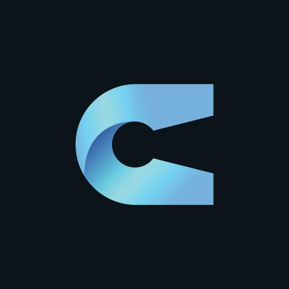 letter C logo with lock icon vector