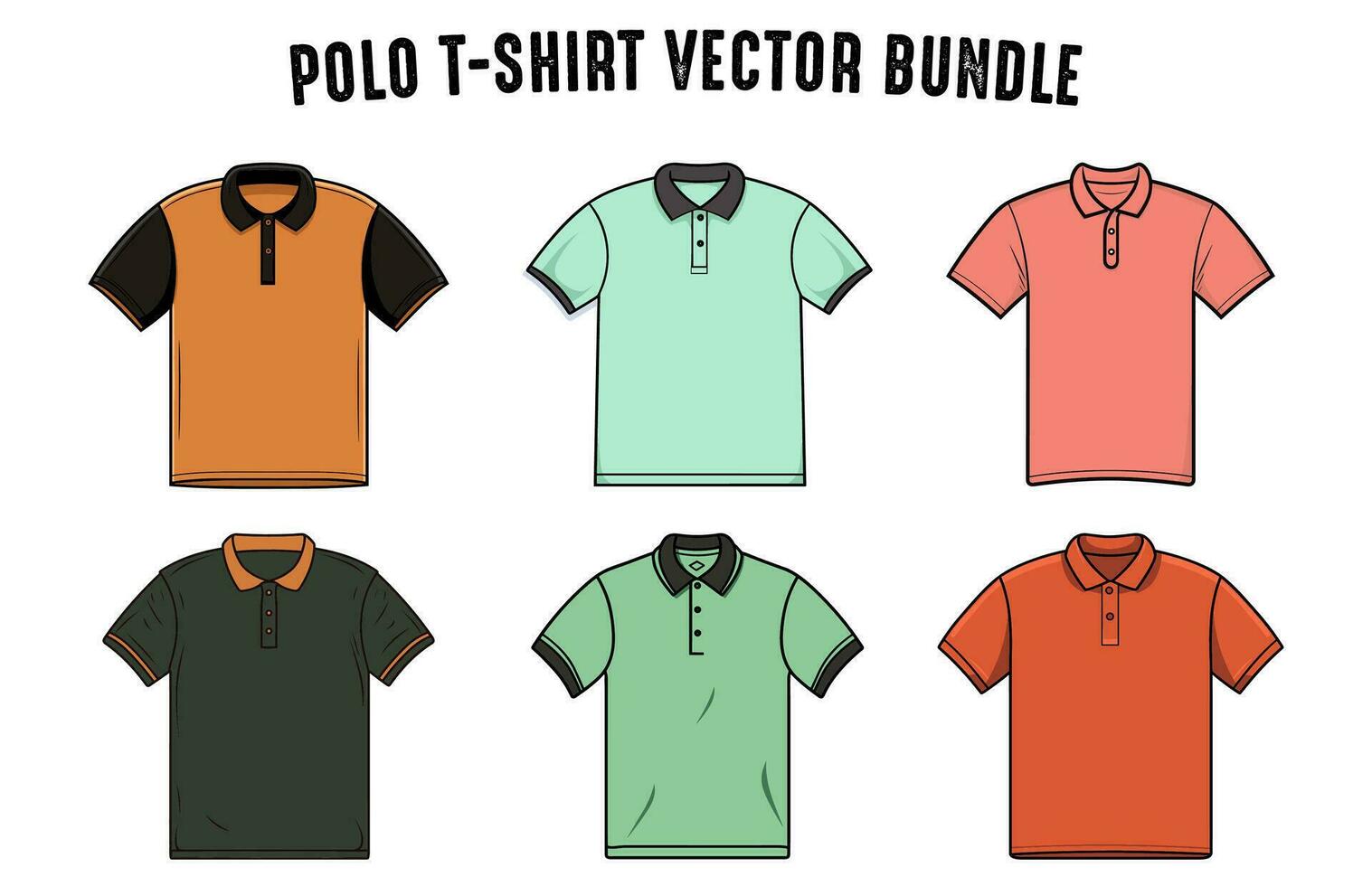 Polo t-shirt vector illustration template, White T-shirt vector drawing isolated on white background