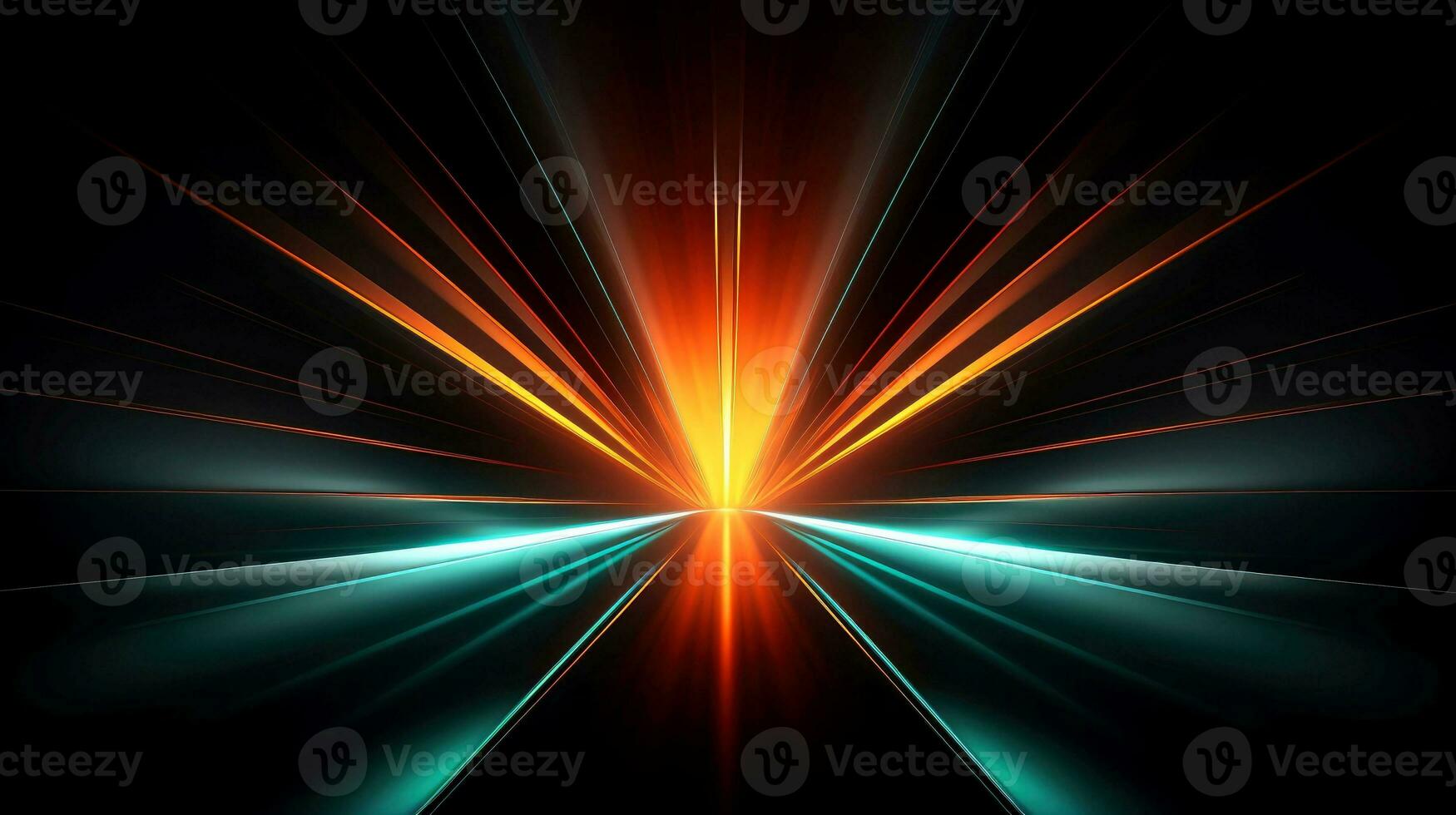 Abstract abstract neon glowing line, Technology background, Generative AI illustration photo