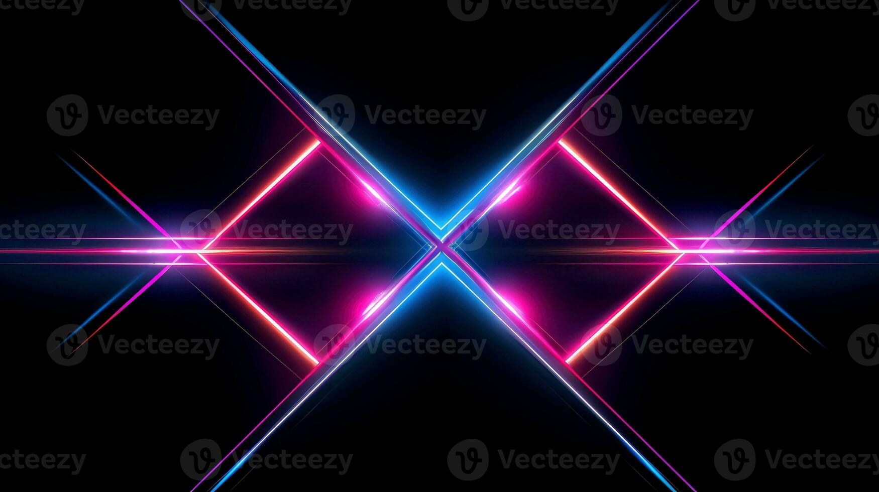 Abstract abstract neon glowing line, Technology background, Generative AI illustration photo