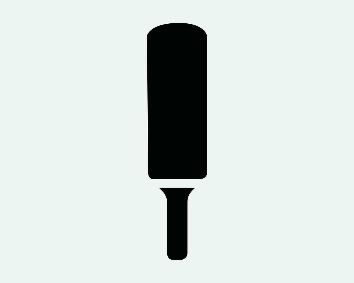 Cricket Bat Icon Game Play Competition Tournament Sporting Equipment Sport Sports Wooden Ball Black White Shape Line Outline Sign Symbol EPS Vector