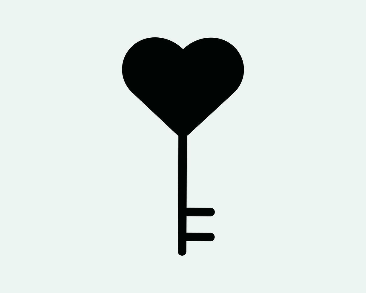 Heart Key Icon Sign Symbol EPS Vector Love Shape Lock Security Safety Illustration Image Graphic