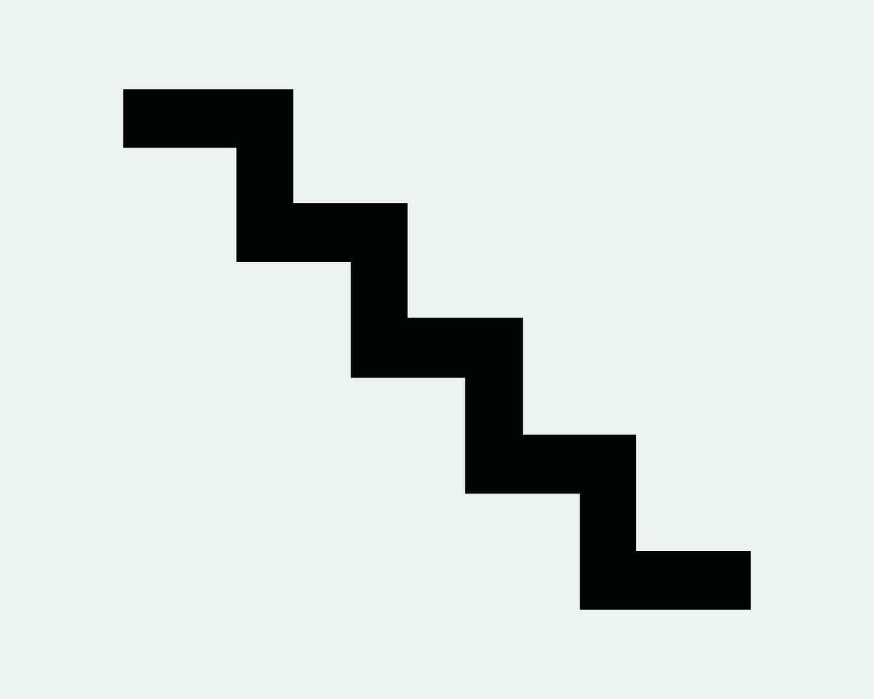 Stairs Icon Staircase Steps Stairwell Up Down Stair Well Case Ladder Walk Climb Escalator Exit Path Black White Outline Line Shape Sign Symbol Vector