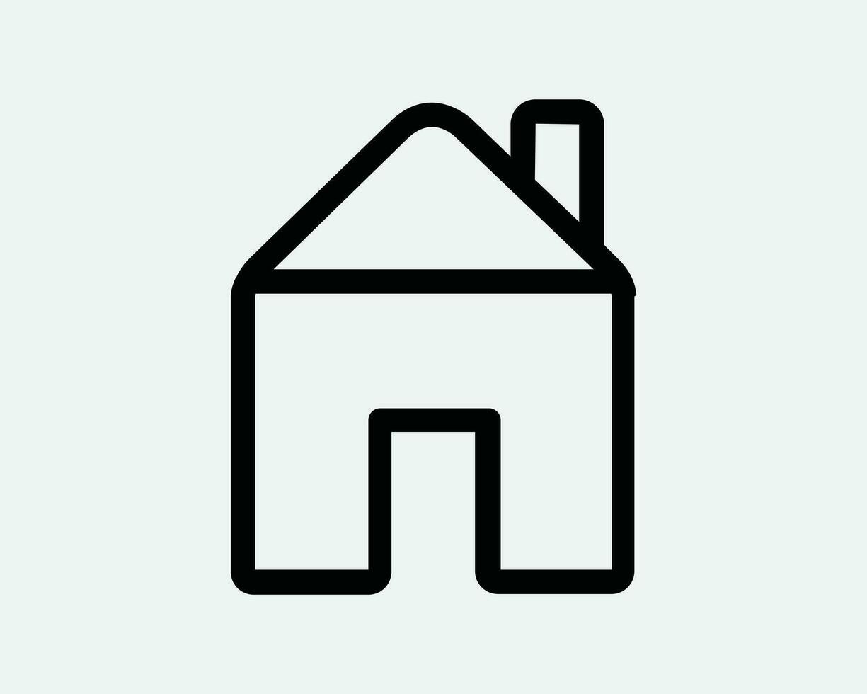 House Icon Home Dwelling Building Homepage Page Estate Simple Flat Residence Apartment Mortgage Black White Outline Line Shape Sign Symbol EPS Vector