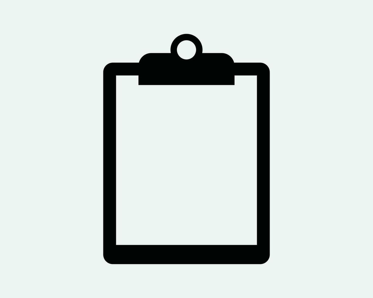 Empty Clipboard Icon Blank Page Paper Note Notepad Sheet Contract Agreement Plain Notebook Pad Black White Line Outline Shape Sign Symbol EPS Vector