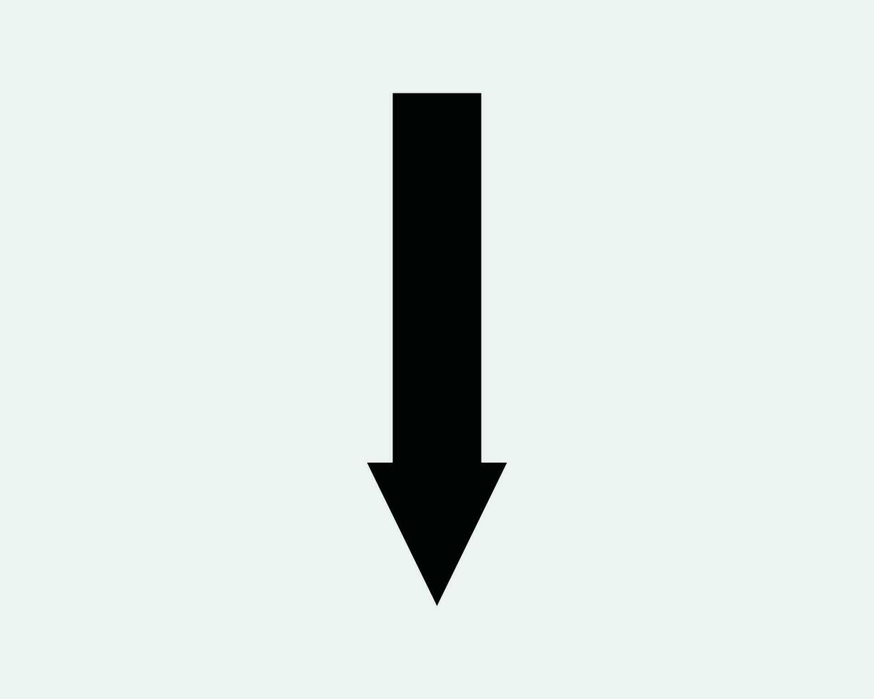 Down Arrow Icon Ahead South Backward Reverse Direction Position Navigation Path Downward Cursor Here Black Shape Traffic Sign Road Symbol EPS Vector
