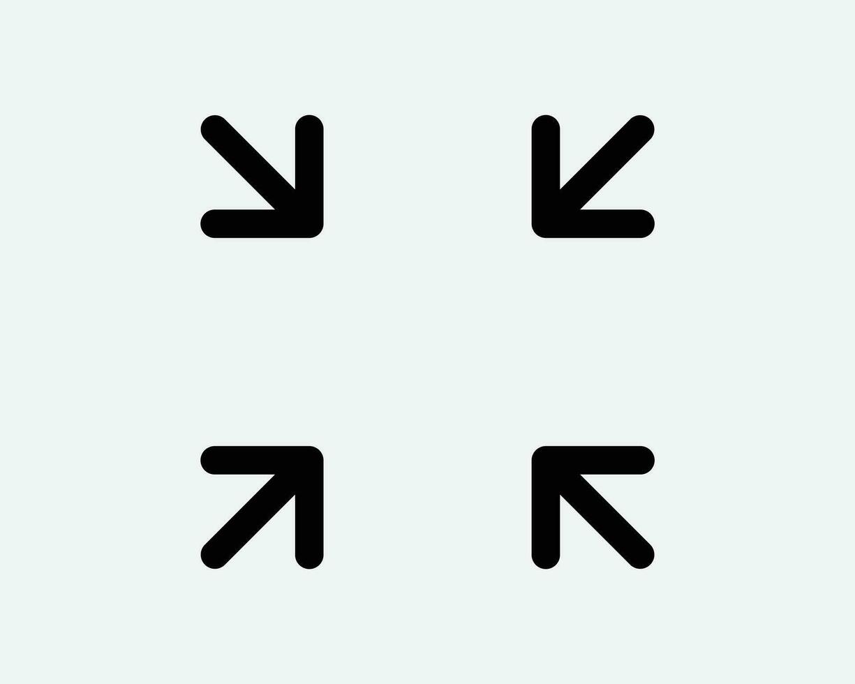 Four Arrows Point In Icon 4 Arrow Pointer Zoom Out Scale In Target Direction Position Navigation Black White Shape Line Outline Sign Symbol EPS Vector