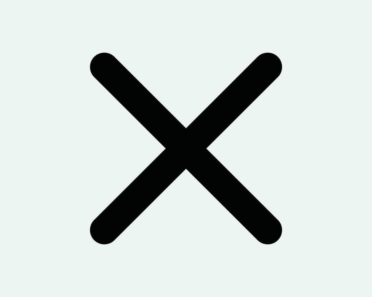 Cancel Cross Block Prohibited Not Allowed Cannot Denied Reject Rejected Wrong X Mark Vote Deny Black White Outline Line Shape Sign Symbol EPS Vector