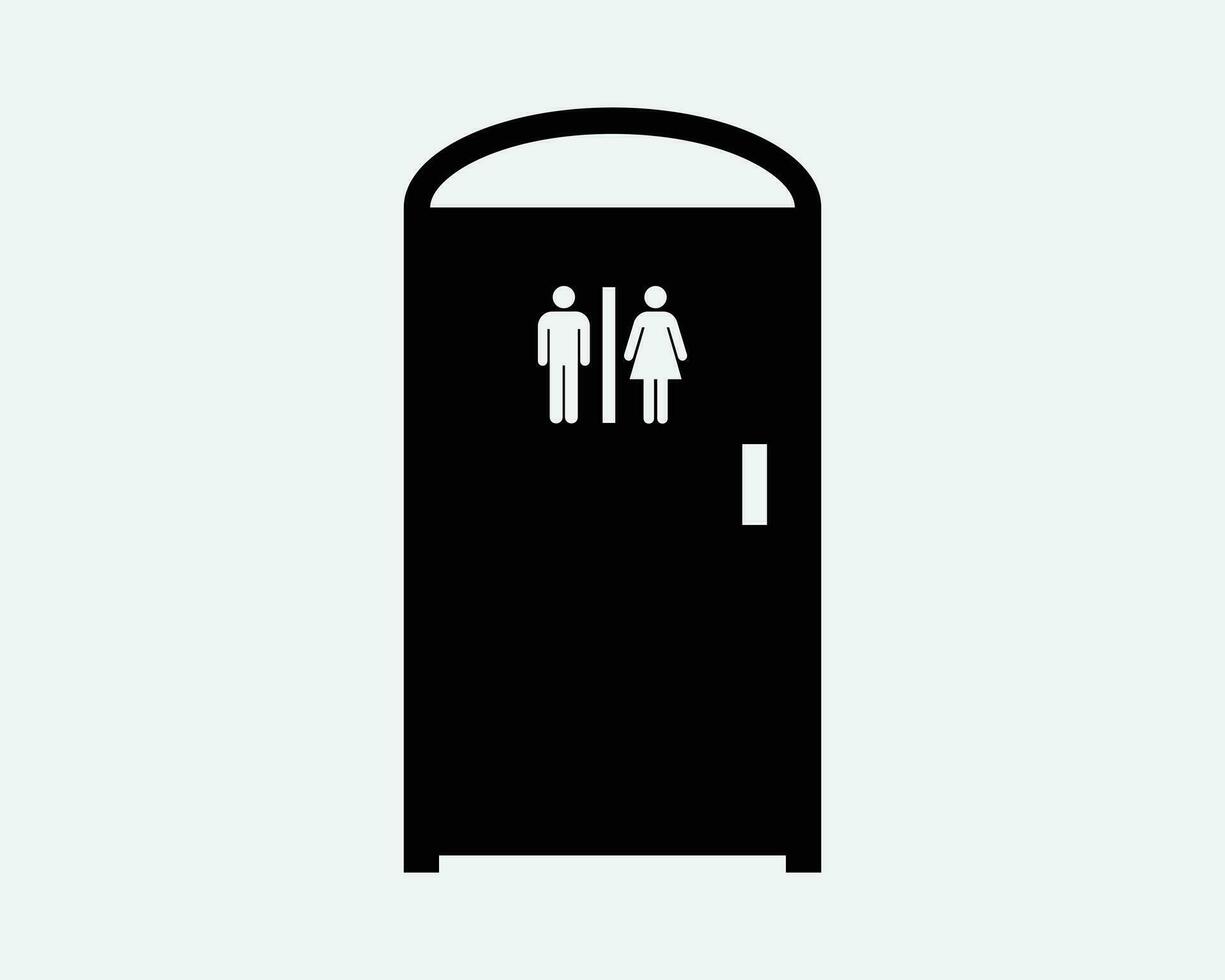 portátil baño icono público Area de aseo baño baño habitación sanitario higiene lavabo masculino hembra negro blanco forma línea contorno firmar símbolo eps vector