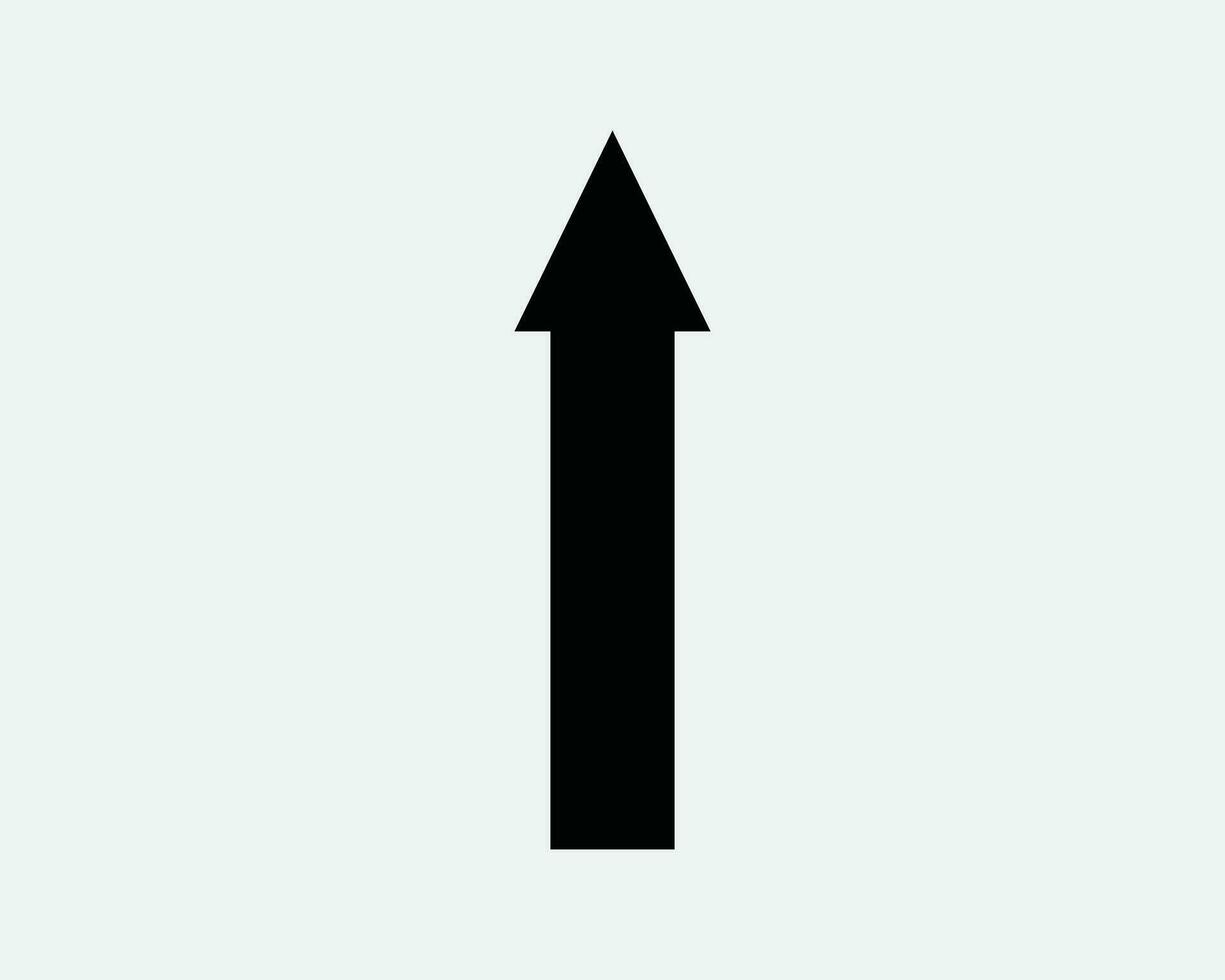 Up Arrow Icon Ahead North Straight Forward Direction Position Navigation Path Pathway Cursor Here Black Shape Traffic Sign Road Symbol EPS Vector