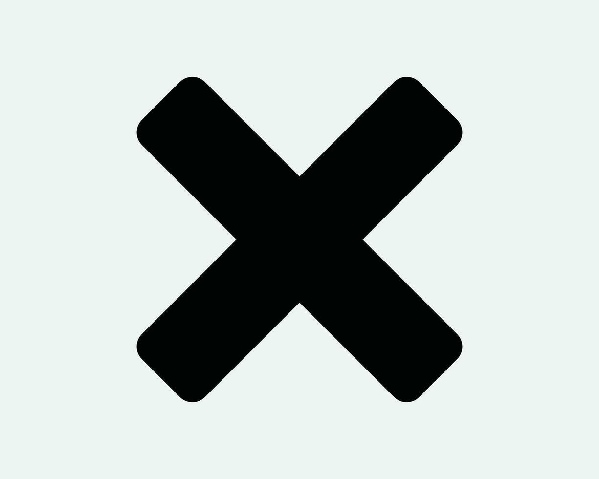 Cancel Icon Delete Remove Revoke Restrict Restricted Eliminate Prohibited X Cross Close Wrong Black White Line Outline Shape Sign Symbol EPS Vector