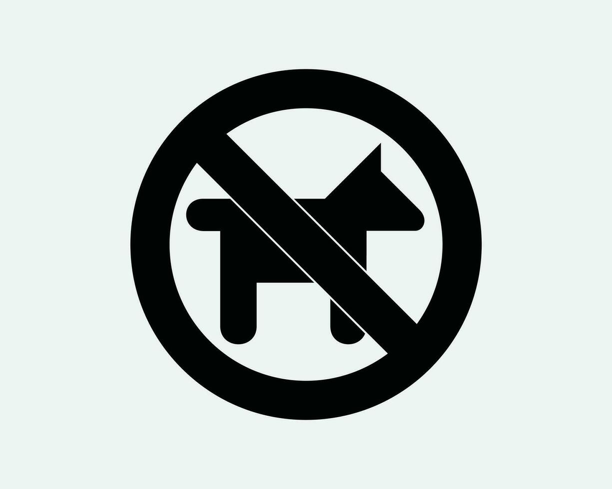 No Pets Allowed Sign Animals Prohibited Ban Forbidden Restricted Forbid Warning Dogs Caution Black White Outline Line Shape Icon Symbol EPS Vector