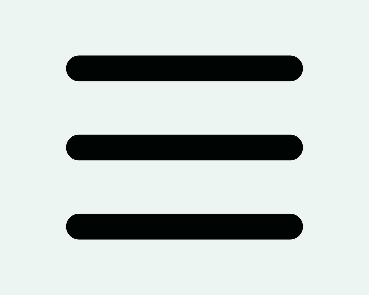 Hamburger Menu Line Three Lines 3 Web Navigation App UX UI UXUI More List Application User Site Bar Icon Black White Outline Shape Sign Symbol Vector