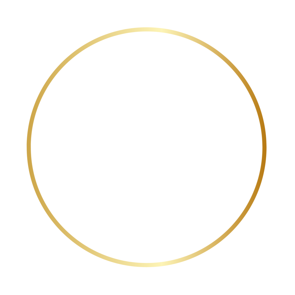 Golden circle for wedding ornament png