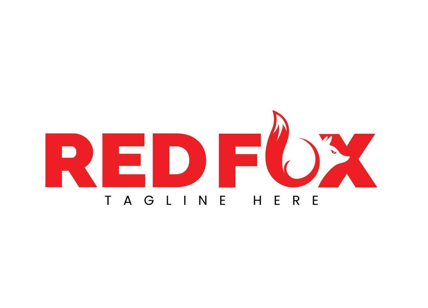 fox logo design free template vector