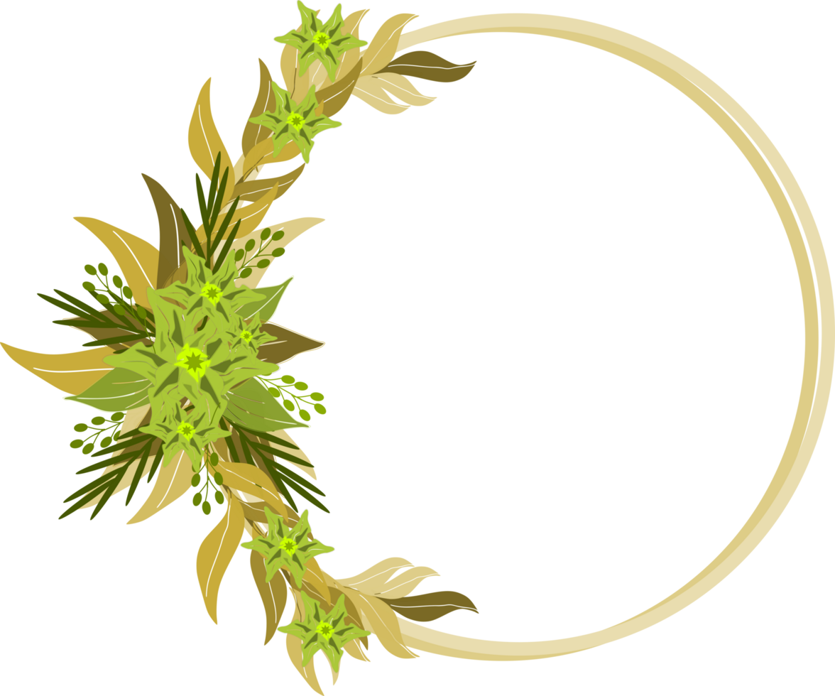 Floral wreath frame png