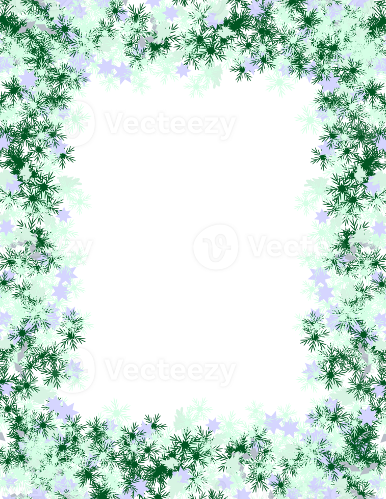 Rectangle winter frame with snowflake border png