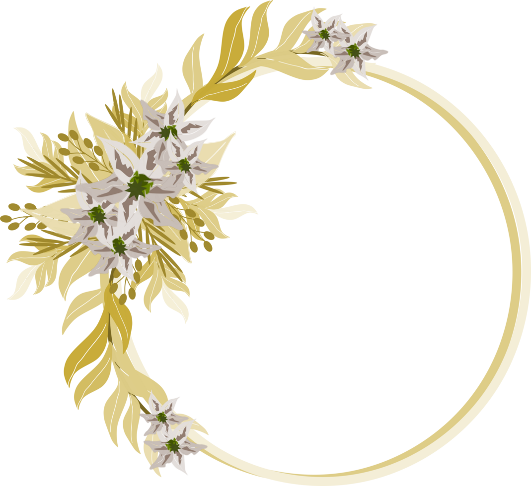 Floral wreath frame png