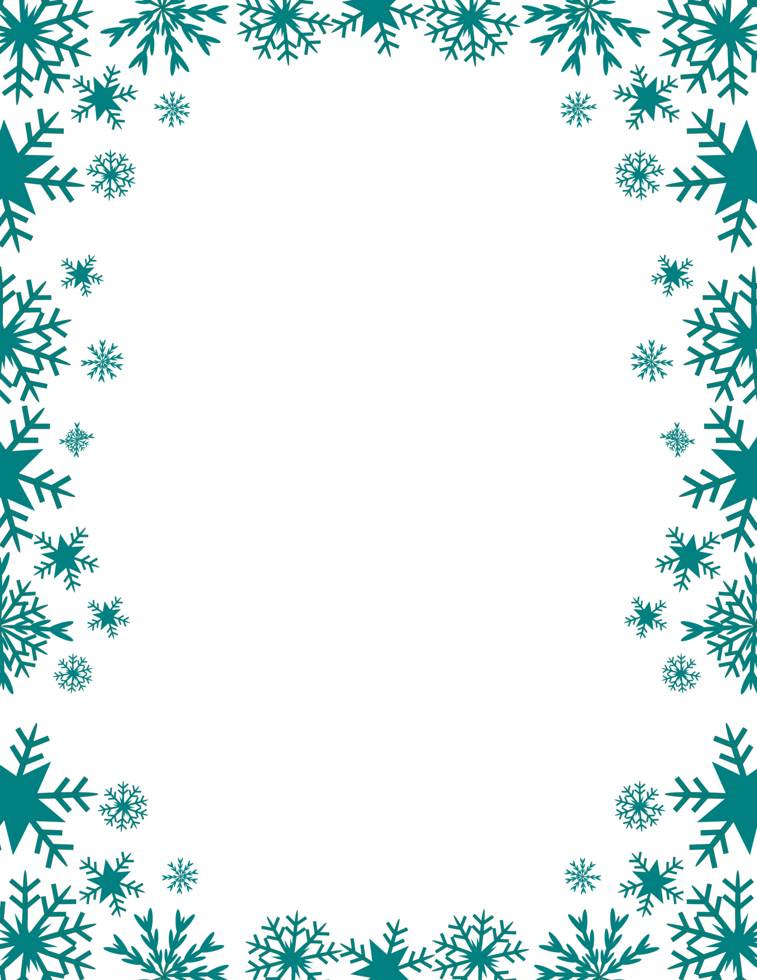 Cute Snowflake winter frame border clipart 32048280 PNG