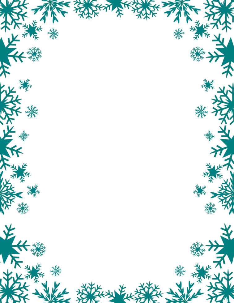 Cute Snowflake winter frame border clipart png