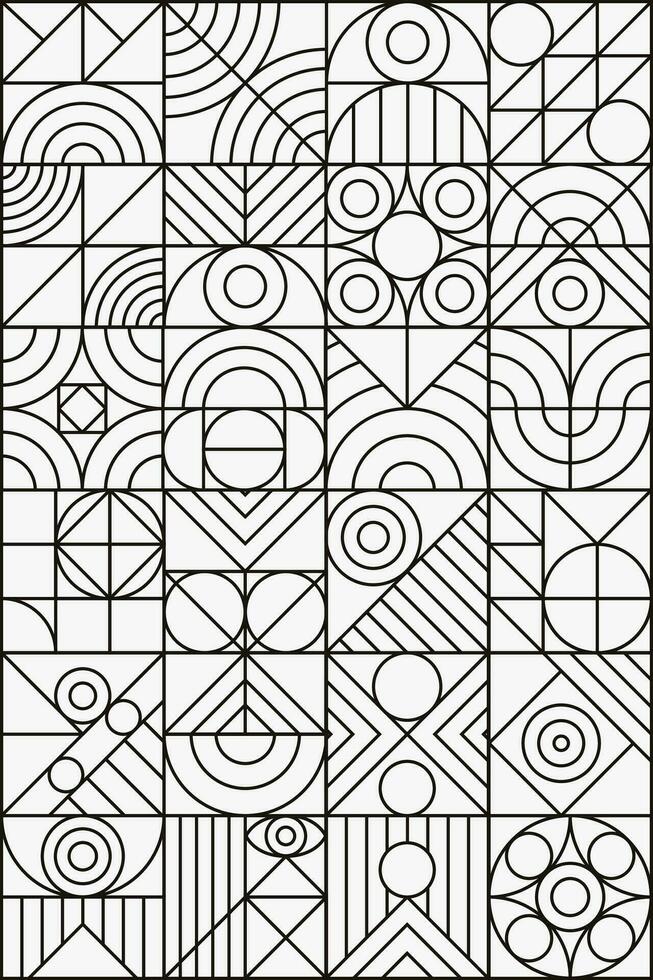 Geometry banner line minimal 20s bauhaus style vector