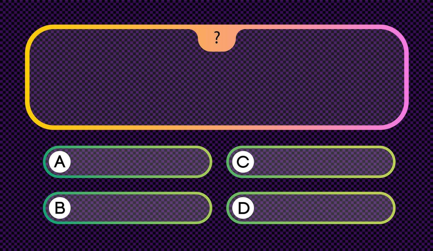 Vector template question and answers neon style
