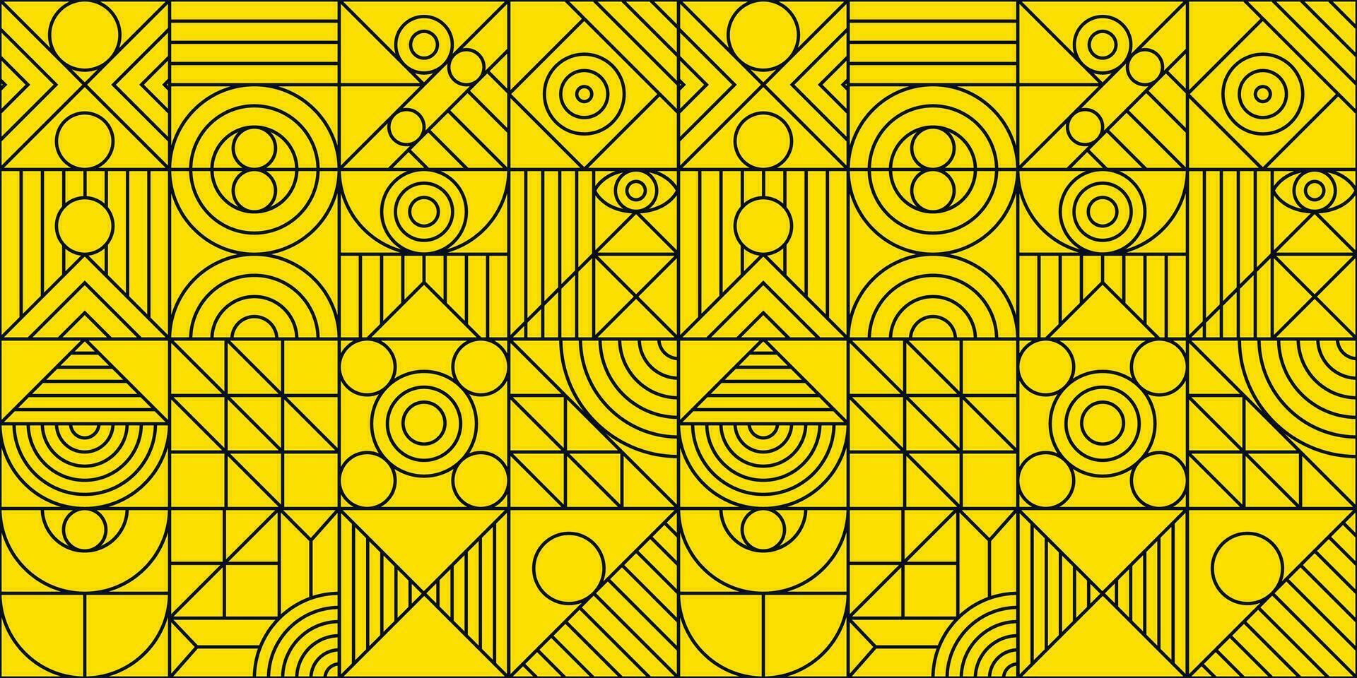 Bauhaus pattern minimal 20s geometric line style vector