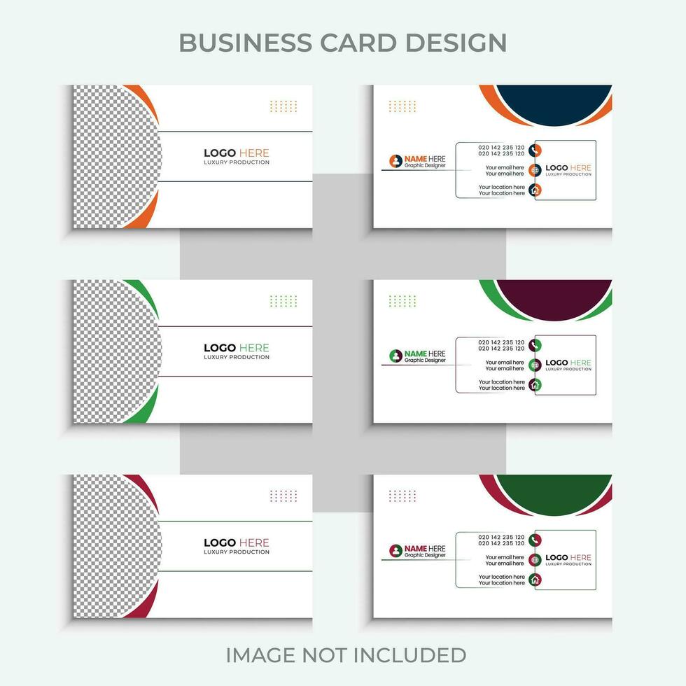 Vector modern professional business card design, abstract simple creative marketing agency visiting card design template with 3color concept.